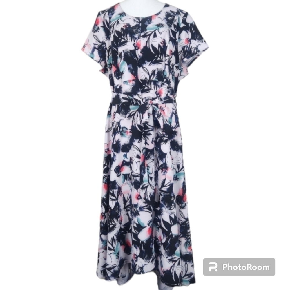 Lane Bryant High-low Belted Floral Dress size 22
